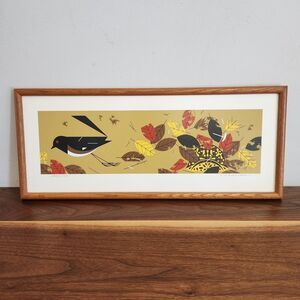 Charley Harper Signed Numbered Serigraph Print Homebody Box Turtle Leaves Framed